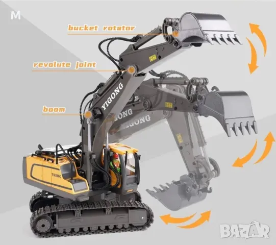 БАГЕР RC играчка🕹️ 1:20 2.4GHz Метална лопата!, снимка 5 - Електрически играчки - 50035207