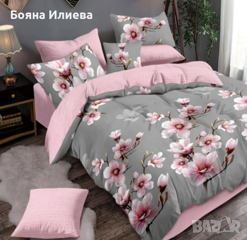 Луксозни двулицеви спални комплекти 6 части , снимка 7 - Спално бельо - 51566899