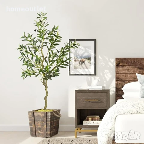 ПРОМОЦИЯ Изкуствено маслиново дърво с енергоспестяващи лед светлини, к-т от 2 бр, 122см A-GE23002, снимка 2 - Изкуствени цветя - 50948753