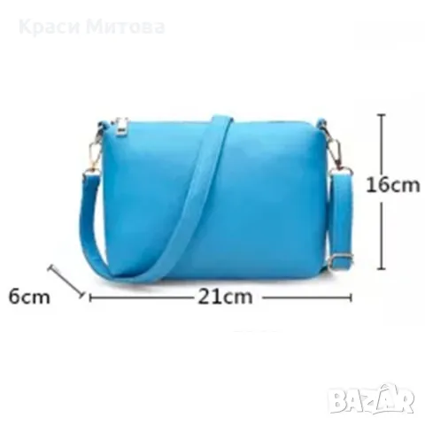 Луксозна кожена чанта в черно/синьо BAG4, снимка 3 - Чанти - 47741096