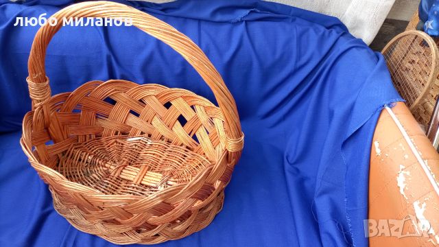 Голяма елипсовидна плетена кошница от едно време, снимка 10 - Антикварни и старинни предмети - 45843276