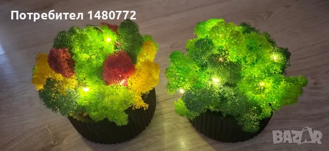 Светеща кашпа със скандинавски мъх , снимка 8 - Декорация за дома - 48169980