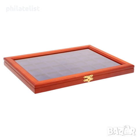 Луксозна дървена кутия , витрина - SAFE за 28 монети до 40 мм, снимка 3 - Нумизматика и бонистика - 37570162