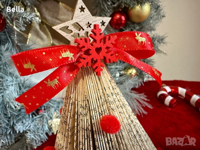 Уникална ръчно изработена сгъваема коледна елха | Рециклирани мат, снимка 16 - Други - 52443326