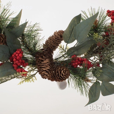 Коледен венец-40 см./светещ коледен венец/коледен венец с LED светлини, снимка 3 - Декорация за дома - 52100304