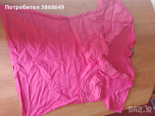 Розова тениска Exclusive с панделка, снимка 2 - Тениски - 46373547
