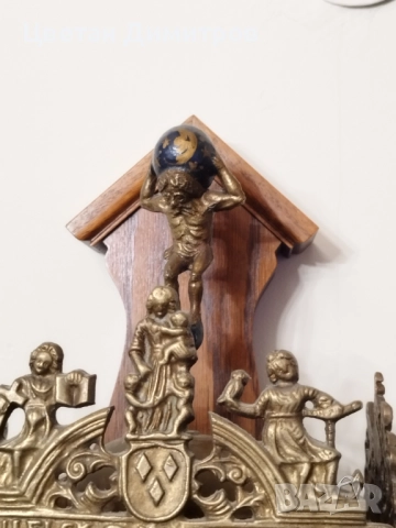 Антикварен стенен холандски часовник - Franz Hermle Атлас , снимка 9 - Стенни часовници - 52618158