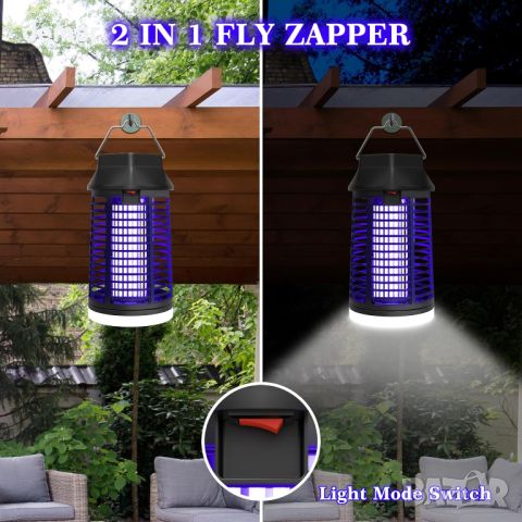 Лампа за унищожаване на комари, 2 в 1 уред за насекоми 4200V 15W UV, снимка 3 - Други стоки за дома - 45174791