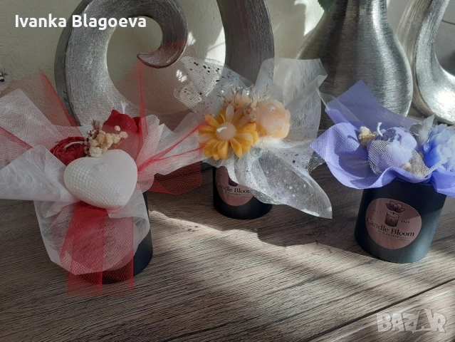 Нежни букетчета от свещи, снимка 4 - Декорация за дома - 53343574