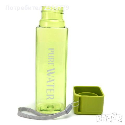 Бутилка за вода с надпис и връзка на капачката различни цветове, снимка 4 - Буркани, бутилки и капачки - 46226986