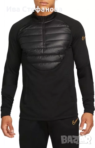 NIKE  nike THERMA-FIT WINTER WARRIOR ACADEMY DRILL TOP – BLACK/BLACK/TOTAL ORANGE, снимка 8 - Спортни дрехи, екипи - 52553141