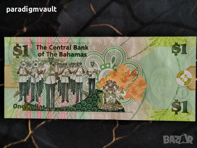 Банкнота - Бахами - 1 долар UNC | 2015г., снимка 2 - Нумизматика и бонистика - 53806847