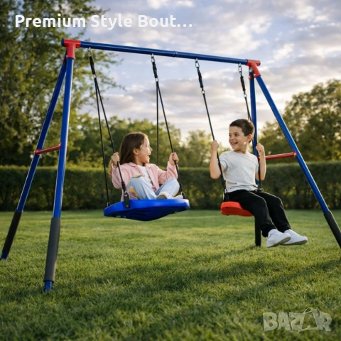 Комплект от 2 метални люлки FunZone - безкрайно забавление на двора, снимка 3 - Други стоки за дома - 53818883