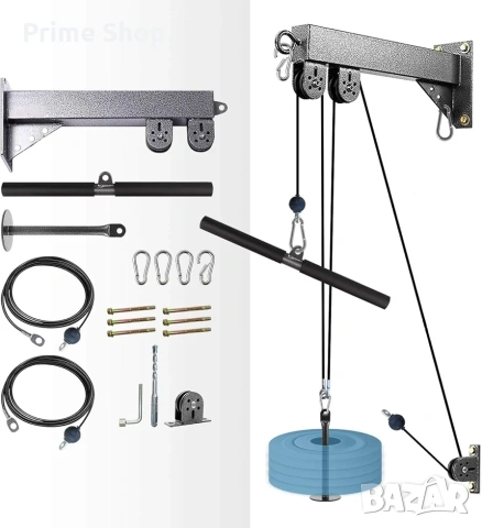 Фитнес скрипец за стена с горна и долна тяга