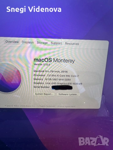 Apple MacBook Pro 16 2019 (i7/16GB/512GB/5300M/43 cycle), снимка 4 - Лаптопи за работа - 54155332