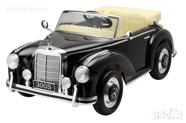 Mercedes 300S classic 12V – Детска акумулаторна кола, Черна, EVA гуми