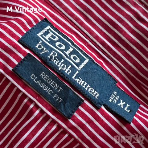 Мъжка риза Polo Ralph Lauren Classic Fit Striped Stretch Poplin Shirt Red/White, снимка 8 - Ризи - 49610886