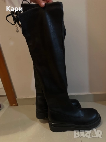 Дамски кожени ботуши тип чизми, снимка 2 - Дамски ботуши - 52559101