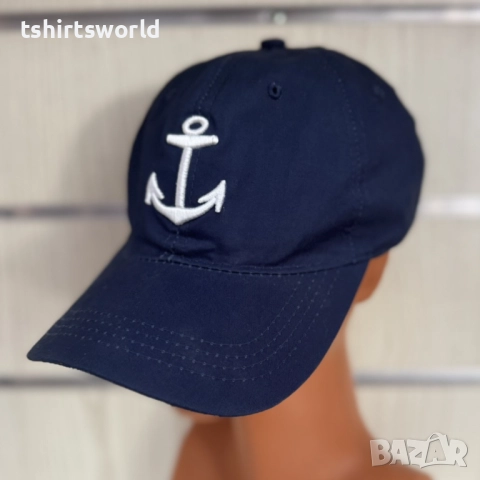 Нова шапка с козирка с Котва в тъмносин цвят, снимка 5 - Шапки - 51605945