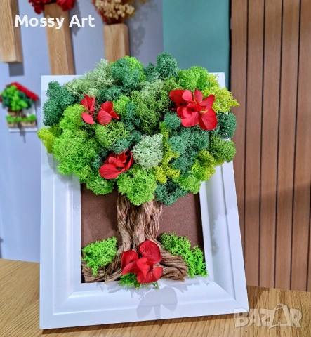 За 8ми март декорации със скандинавски мъх, снимка 9 - Декорация за дома - 53691501