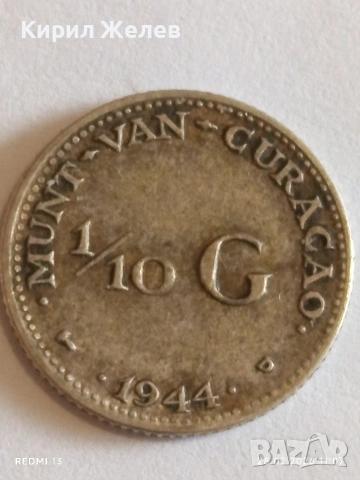 Сребърна монета 1/10 гулдена Каракао Кралица Вилхелмина за КОЛЕКЦИЯ 25951, снимка 4 - Нумизматика и бонистика - 53654220