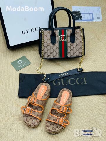 ✨🤩Gucci дамски комплекти чехли и чанти🤩✨, снимка 10 - Чехли - 45602451