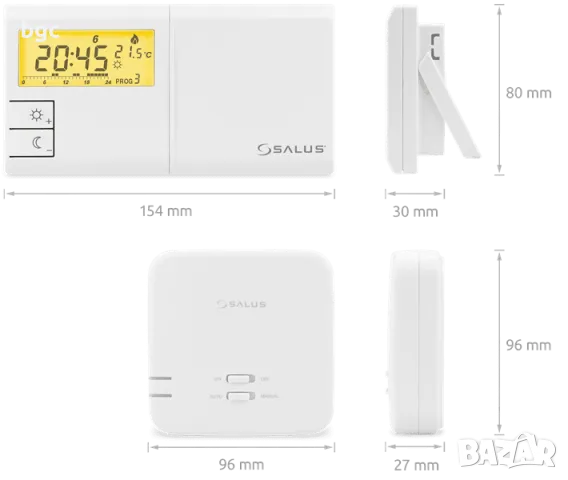 SALUS 091FLRF - безжичен седмичен програматор УПРАВЛЕНИЕ газови и пелетни котли, термопомпи , снимка 2 - Друга електроника - 47604376