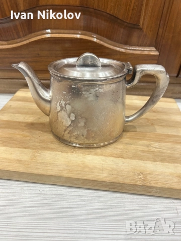 Посребрена стара кана Англия, снимка 1