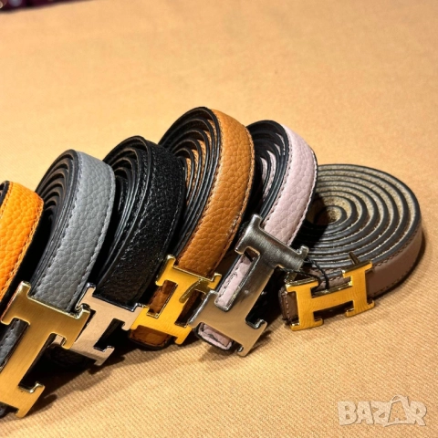 колани от естествена кожа в кутия hermes 2см