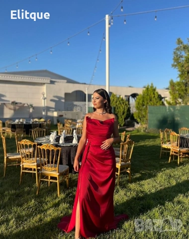 ⭐️Дълги сатенени рокли с цепка, снимка 6 - Рокли - 53195506