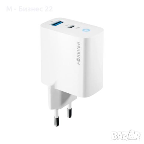 Зарядно TC-06-33AC GaN PD QC 1xUSB-C  1xUSB 33W, бяло - Forever, снимка 5 - Друга електроника - 45401390