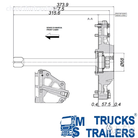 Вал с плочка OMFB за скоростна кутия SCANIA G33+IT 09302880337, снимка 3 - Части - 52129807