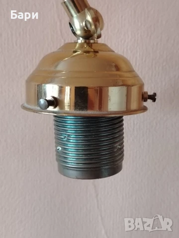 Стара антична месингова настолна лампа с лебедова шия, снимка 11 - Колекции - 51348449