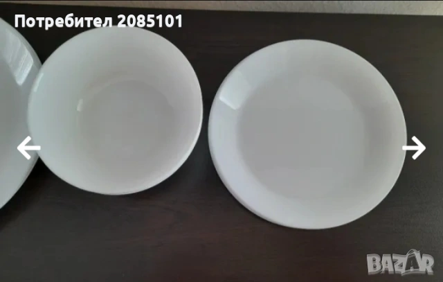 Бели чинии и купички комплект, снимка 3 - Чинии - 53798770