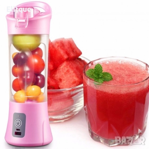 Преносима електро бутилка за шейкове, смутита и блендиране на плодове, снимка 2 - Блендери - 52864105