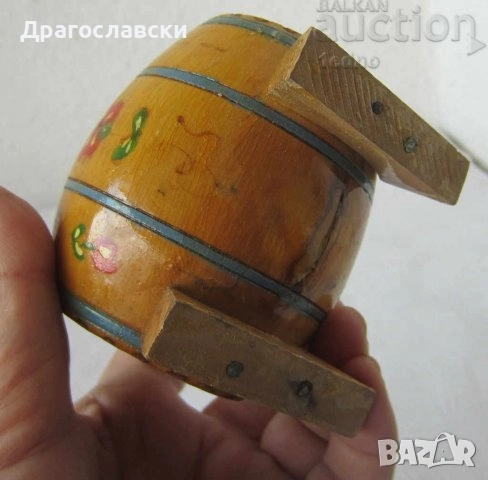 стара дървена фигура дърворезба дървено магаре с буре, бъчва, бутилка, снимка 13 - Статуетки - 28884142