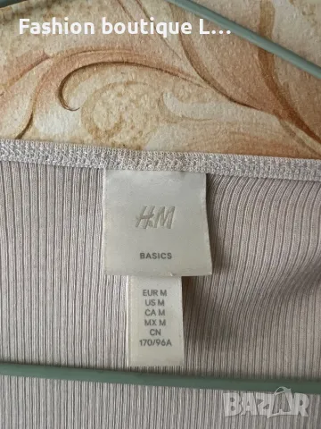 Бяла рипсена тънка блуза 95% памук 5% еластант 🤍 М размер 🤍 марка H&M 🤍, снимка 3 - Блузи с дълъг ръкав и пуловери - 47120973