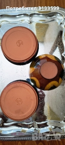 Три КЕРАМИЧНИ съдчета за ядки; Две стъклени купички за крем, снимка 3 - Други - 51698349