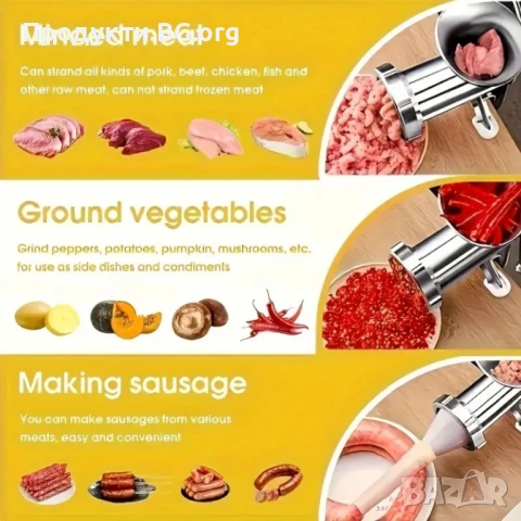 Ръчна месомелачка с дървена дръжка и настолни скоби – без електричество, снимка 5 - Други - 50749489