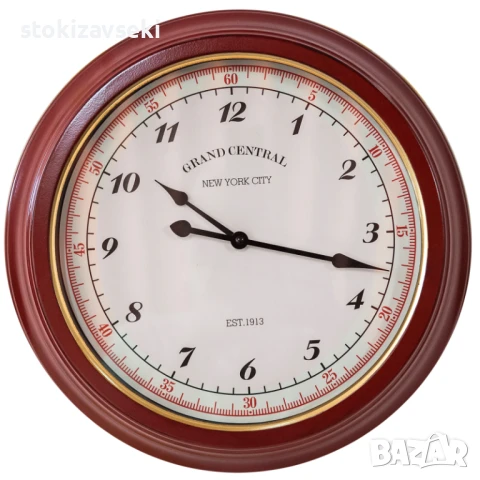 Часовник с червена рамка, 41*41*8,5 см, снимка 1