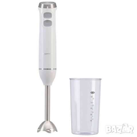 Ръчен блендер Amazon Basics MJ-BH6001W, Мерителна чаша, Променлива скорост, 600 W, снимка 1 - Чопъри и пасатори - 46431250