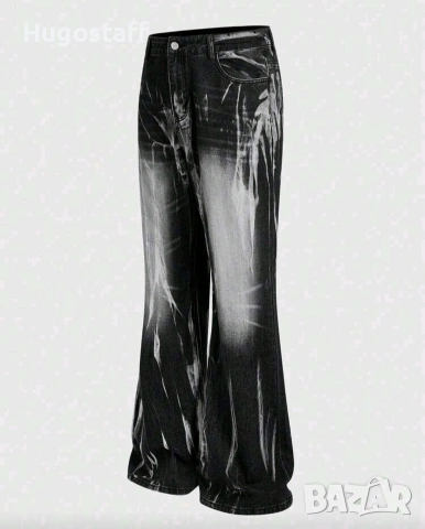 Нови черни baggy дънки Casual Loose Fit Jeans панталони карго Л/34, снимка 3 - Дънки - 53115015