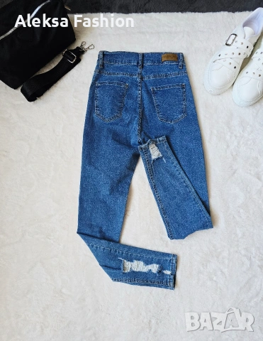 Дамски дънки Slim с накъсан ефект , снимка 4 - Дънки - 50013917