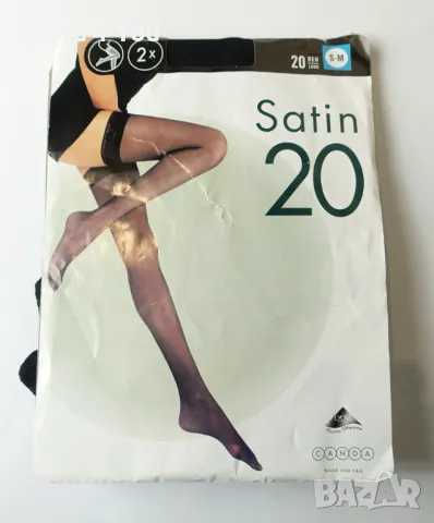 Satin 20 den S/M комплект от 2 чифта силиконови чорапи, снимка 12 - Бельо - 48805413