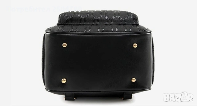 Комплект раница и 3 чантички / Цвят: Черен