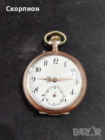 Швейцарски СРЕБЪРЕН джобен часовник 1900г. с позлата - 10 РУБИНА - ПРОМОЦИЯ, снимка 12 - Джобни - 50040865