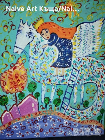 Картина платно маслени бои акрилни бои размер ш.32 / в.42, снимка 2 - Картини - 53805050