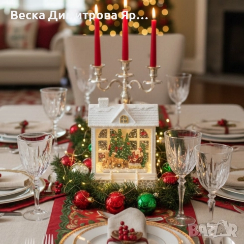 Снежна Коледна къщичка с Дядо Коледа – Идеален празничен акцент, снимка 6 - Декорация за дома - 52628515