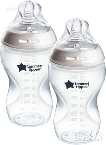 Tommee Tippee Бебешко шише, биберон със среден поток, клапан против колики, 340 ml, 3+ месеца, 2 бр., снимка 1 - Прибори, съдове, шишета и биберони - 45995265