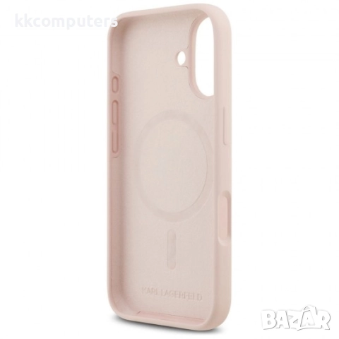Оригинален кейс Karl Lagerfeld Silicone Double Heads And Circle MagSafe, За iPhone 17 (6.3), Розов и, снимка 4 - Калъфи, кейсове - 51795153